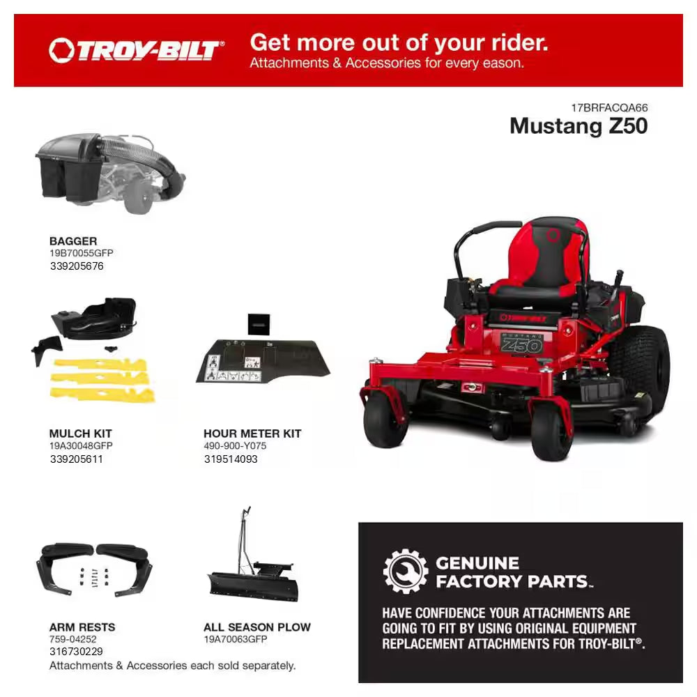 Mustang 50 In. 24 HP V-Twin Kohler 7000 Series Engine Dual Hydrostatic Drive Gas Zero Turn Riding Lawn Mower