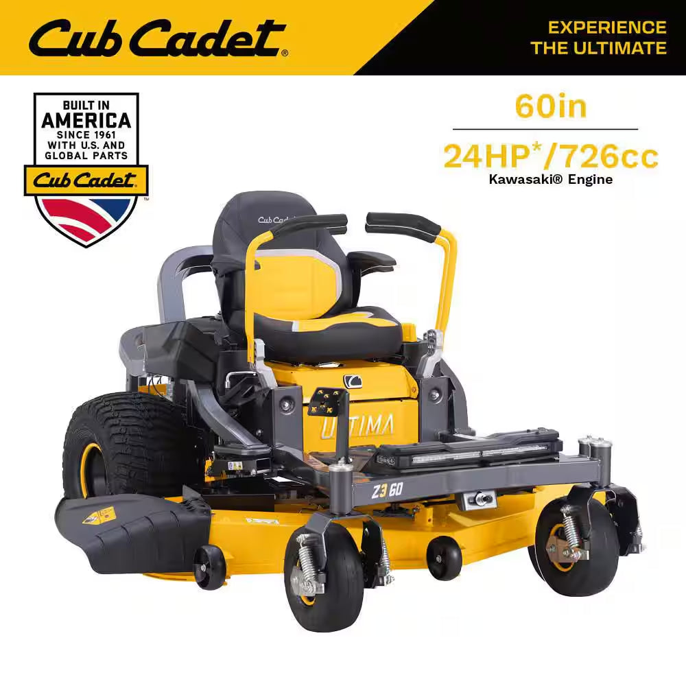 Ultima Z3 60In. Fabricated Deck 24HP V-Twin Kawasaki FR Series Engine Gas Zero Turn Lawn Mower W/Front Wheel Suspension