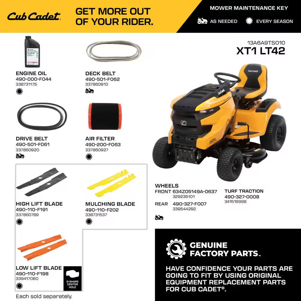 XT1 Enduro LT 42 In. 547Cc Engine with Intelli Power Hydrostatic Drive Gas Riding Lawn Tractor