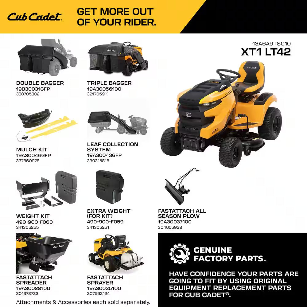 XT1 Enduro LT 42 In. 547Cc Engine with Intelli Power Hydrostatic Drive Gas Riding Lawn Tractor