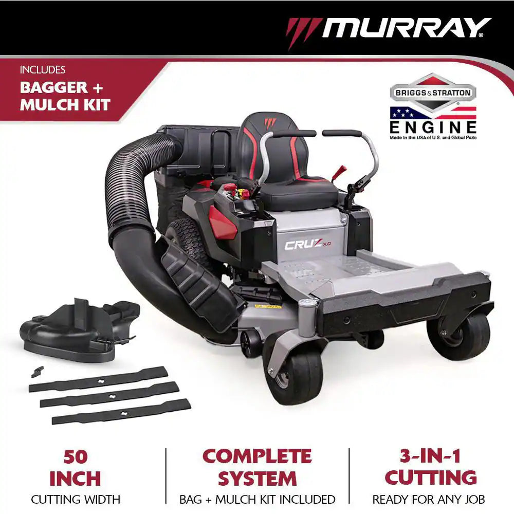 Cruz XD 50 In. 22.0 HP Zero Turn Mower with Mulching Kit and Double Bagger