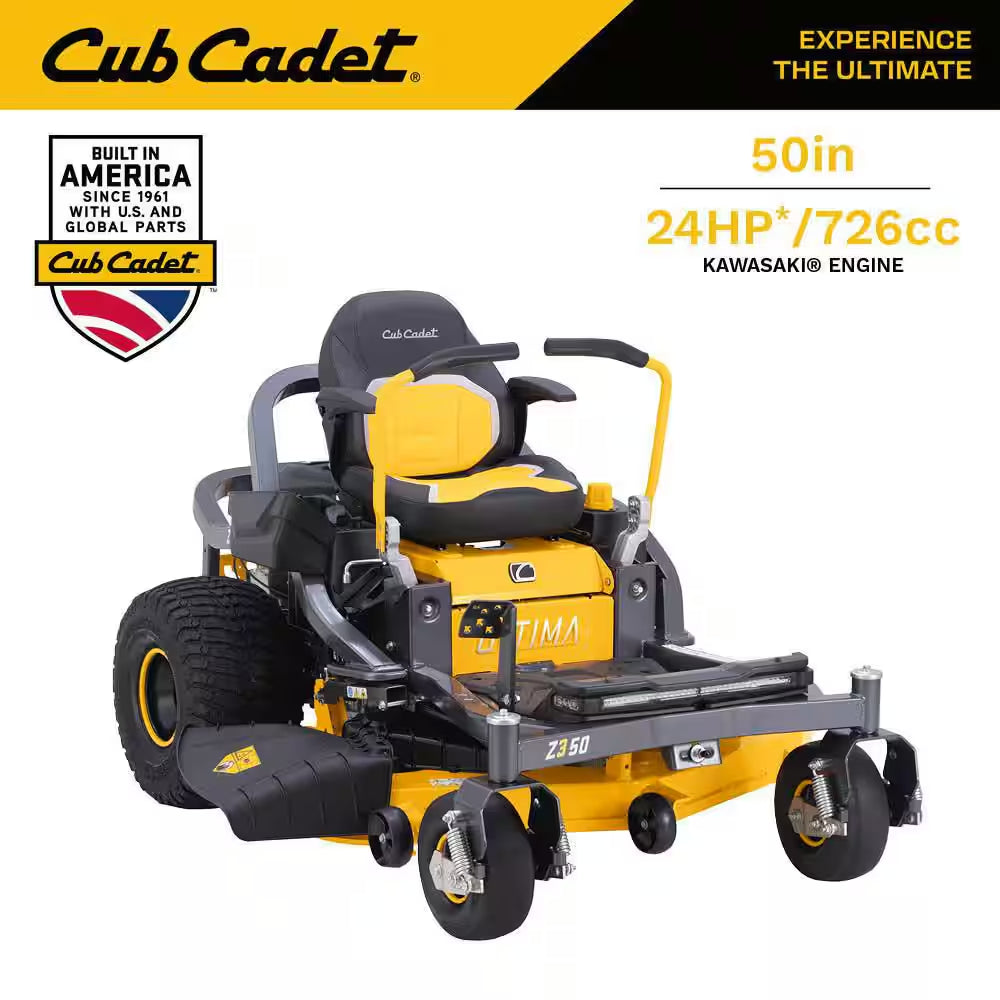 Ultima Z3 50In. Fabricated Deck 24HP V-Twin Kawasaki FR Series Engine Gas Zero Turn Lawn Mower W/Front Wheel Suspension