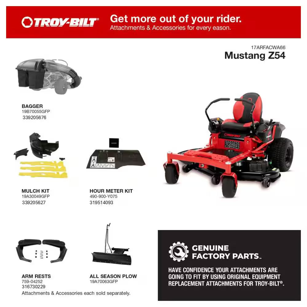 Mustang 54 In. 24 HP V-Twin Kohler 7000 Series Engine Dual Hydrostatic Drive Gas Zero Turn Riding Lawn Mower