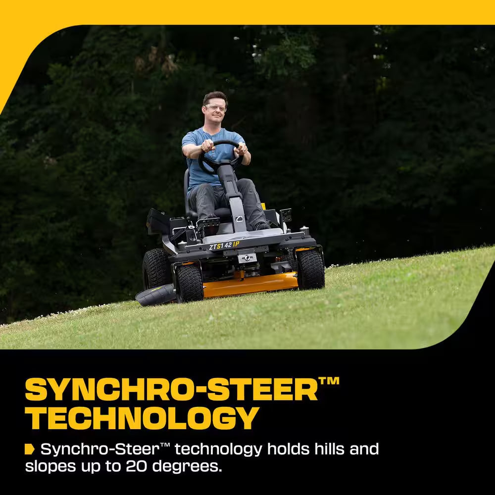 Ultima ZTS1 42 In. 547 Cc Intellipower Engine Dual Hydro Drive Gas Zero Turn Riding Lawn Mower W/Steering Wheel Control