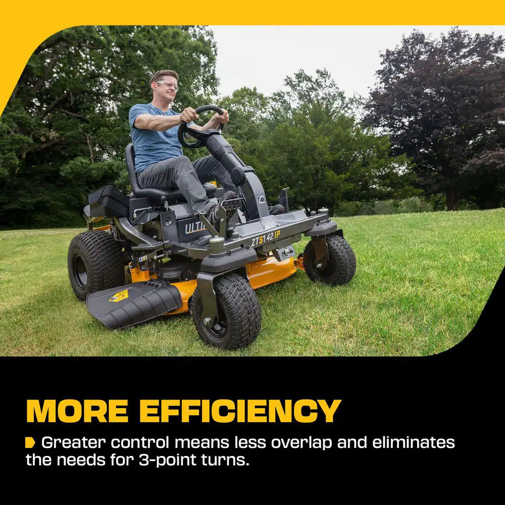 Ultima ZTS1 42 In. 547 Cc Intellipower Engine Dual Hydro Drive Gas Zero Turn Riding Lawn Mower W/Steering Wheel Control