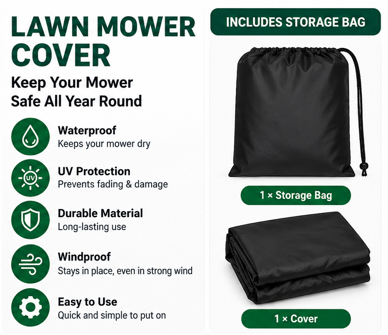 Universal Waterproof 420D Heavy Duty Riding Lawn Mower Cover (Up to 54")