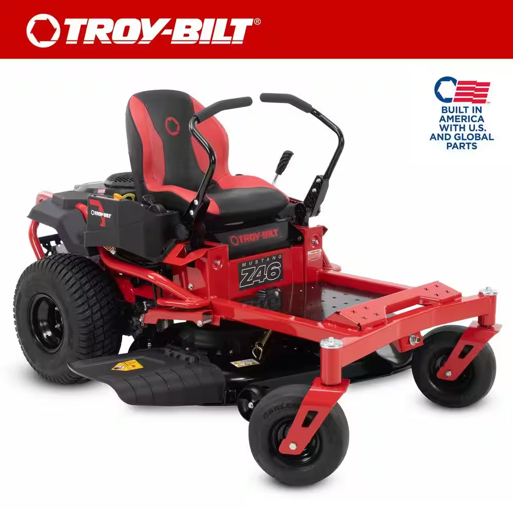 Mustang 46 In. 22 HP V-Twin Kohler 7000 Series Engine Dual Hydrostatic Drive Gas Zero Turn Riding Lawn Mower
