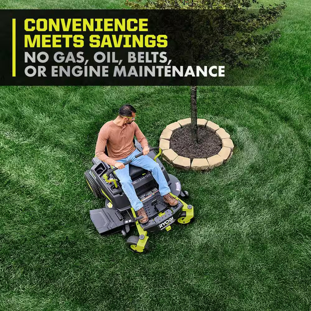 80V HP Brushless 42" Battery Electric Cordless Zero Turn Riding Mower W/ Bagging Kit, (2) 14.0 Ah Batteries and Charger