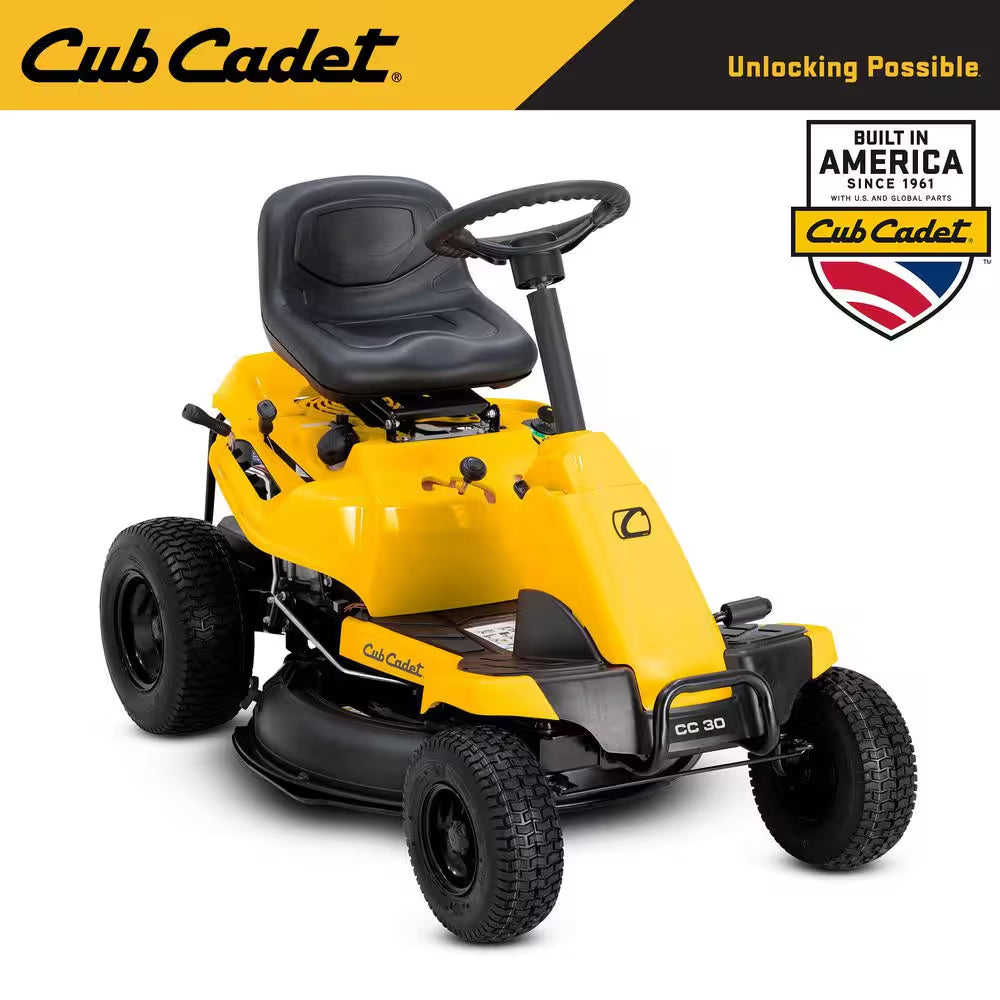 30 In. 10.5 HP Briggs and Stratton Engine 6-Speed Manual Drive Gas Rear Engine Riding Mower with Mulch Kit Included