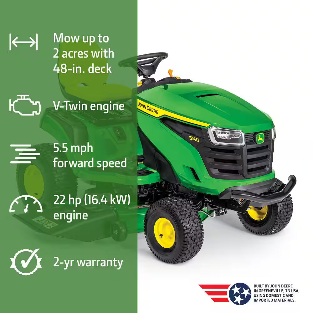 S140 48 In. 22 HP V-Twin Gas Hydrostatic Riding Lawn Mower