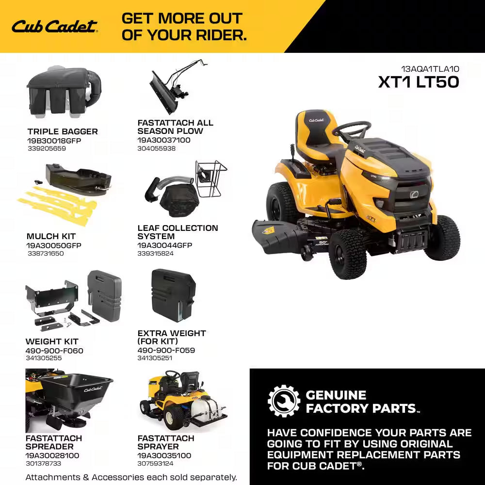 XT1 Enduro LT 50 In. Fabricated Deck 24 HP V-Twin Kohler 7000 Series Engine Hydrostatic Drive Gas Riding Lawn Tractor