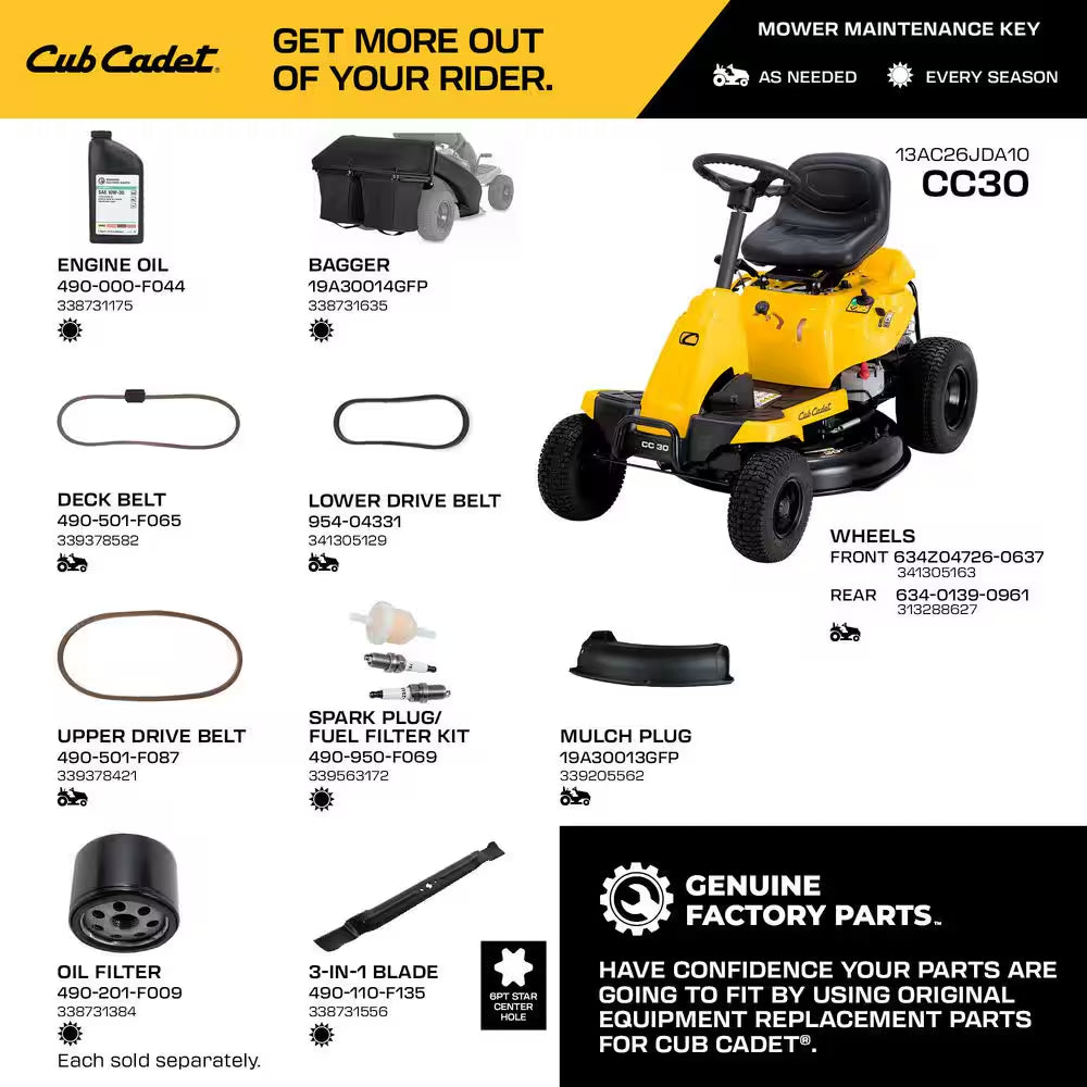 30 In. 10.5 HP Briggs and Stratton Engine 6-Speed Manual Drive Gas Rear Engine Riding Mower with Mulch Kit Included