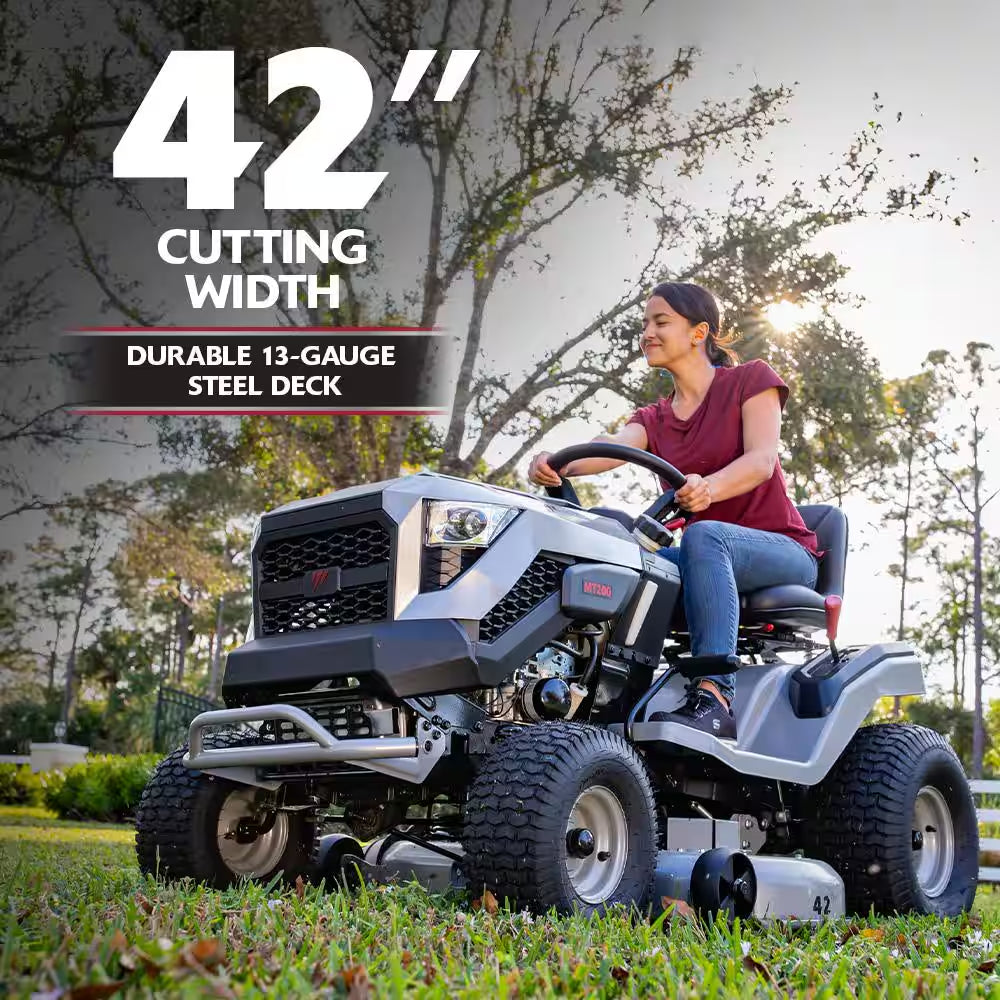 MT200 42 In. 19.0 HP 540Cc EX1900 Series Briggs and Stratton Engine Automatic Gas Riding Lawn Tractor Mower