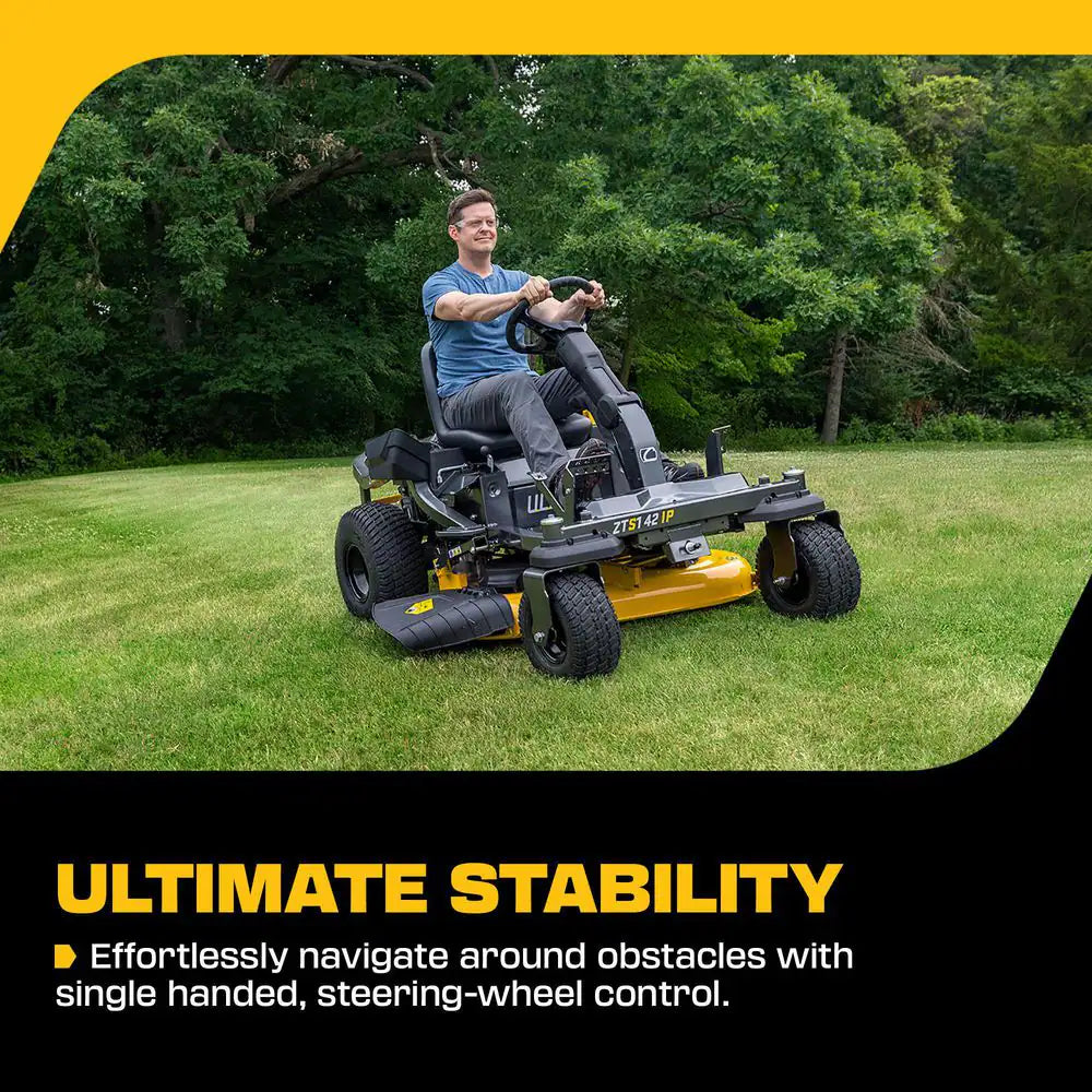 Ultima ZTS1 42 In. 547 Cc Intellipower Engine Dual Hydro Drive Gas Zero Turn Riding Lawn Mower W/Steering Wheel Control