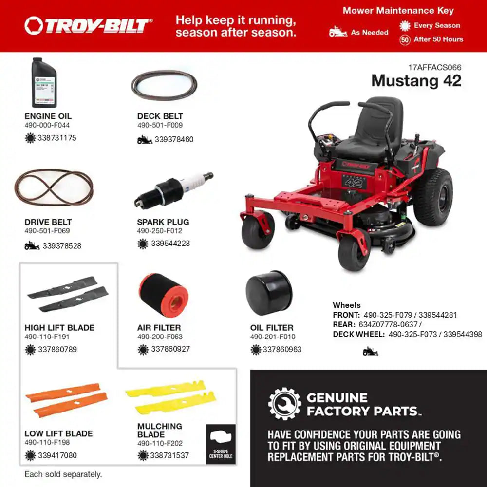 Mustang 42 In. 547Cc Single-Cylinder Engine Dual Hydrostatic Drive Gas Zero-Turn Riding Lawn Mower