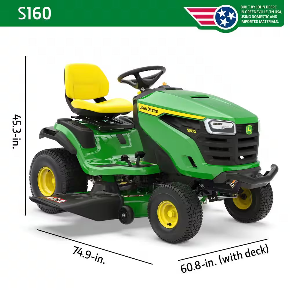 S160 48 In. 24 HP V-Twin, ELS Gas Hydrostatic Riding Lawn Mower