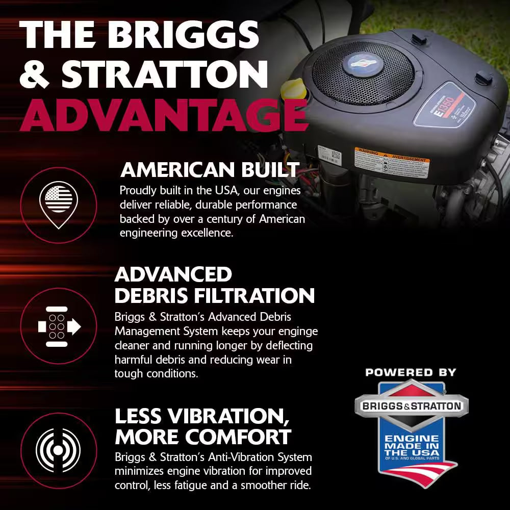 MT100 42 In. 13.5 HP 500Cc E1350 Series Briggs and Stratton Engine 6-Speed Manual Gas Riding Lawn Tractor Mower