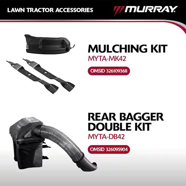 MT100 42 In. 13.5 HP 500Cc Briggs Gas Tractor, Mulching Kit and Double Bagger for 42 In. Deck Combo