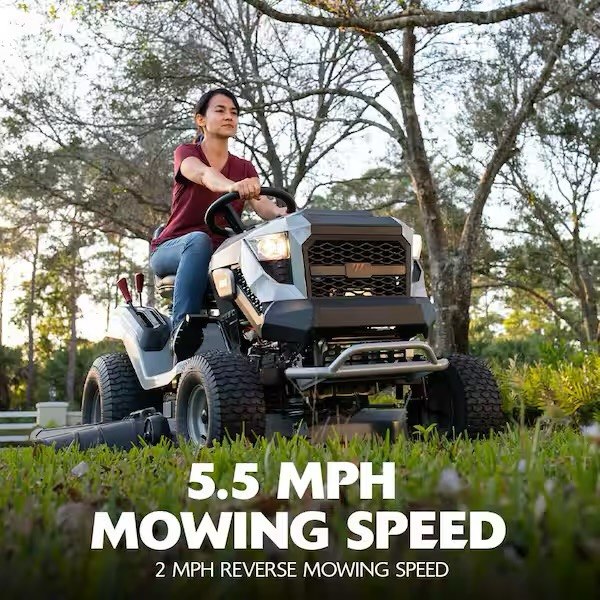 42 In. 19.0 HP Riding Lawn Tractor Mower, Mulching Kit and Double Bagger for 42 In. Deck Combo